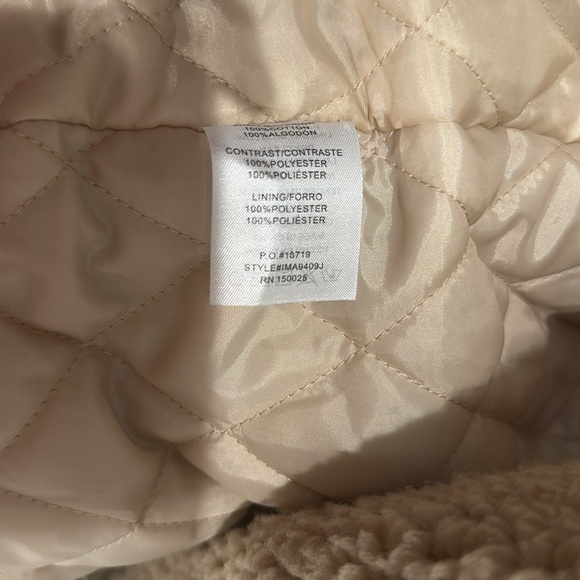 Emory Park Blue and Tan Belted Faux Shearling Trench Coat Size Large - Picture 5 of 5